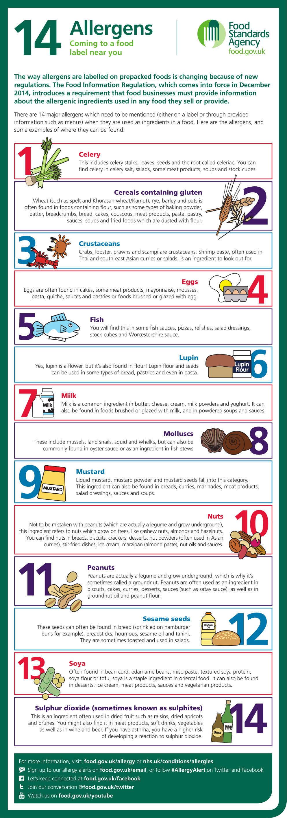 Printable List Of 14 Food Allergens - Printable Templates